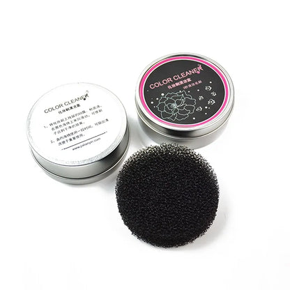 Black cleaning sponge with 'Color Cleaner' packaging on a white background