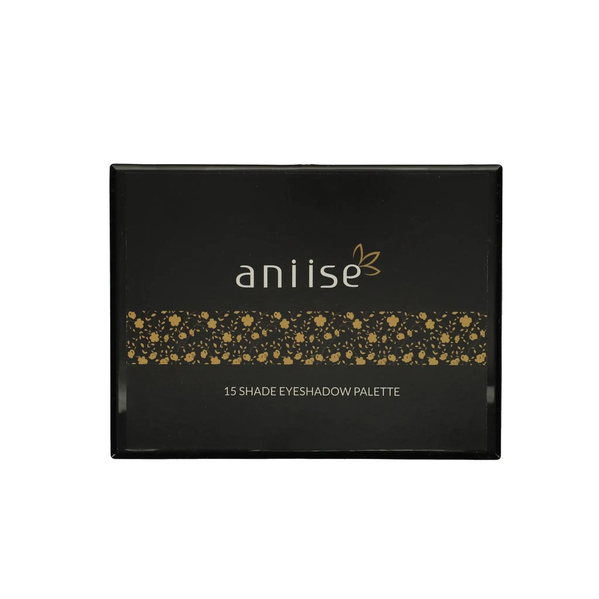 Aniise 15 shade eyeshadow palette packaging on a white background