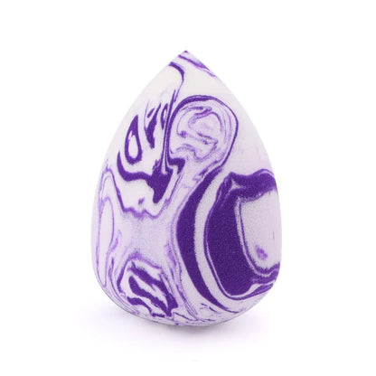 Marbled purple and white object on a white background